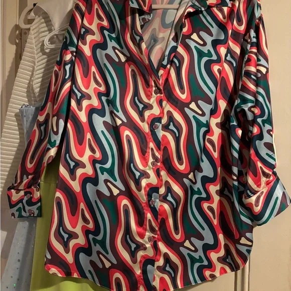 Retro print button down - Picture 1 of 1